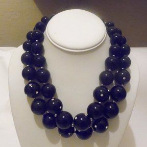 Real Collectibles by Adrienne Black Bead Statement Necklace 17'